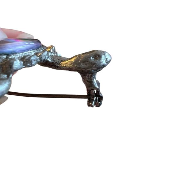 Vintage Hologram Turtle Brooch Silver Tone Holographic - Picture 7 of 8